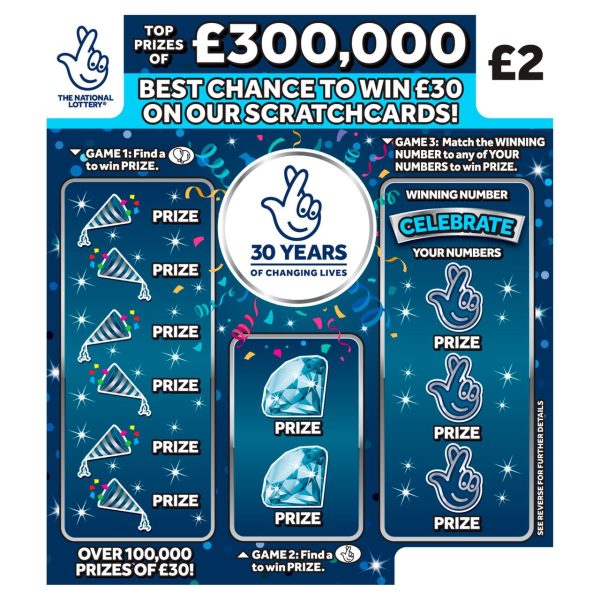 ?300k 30th Birthday Game 1422 National Lottery Scratchcard