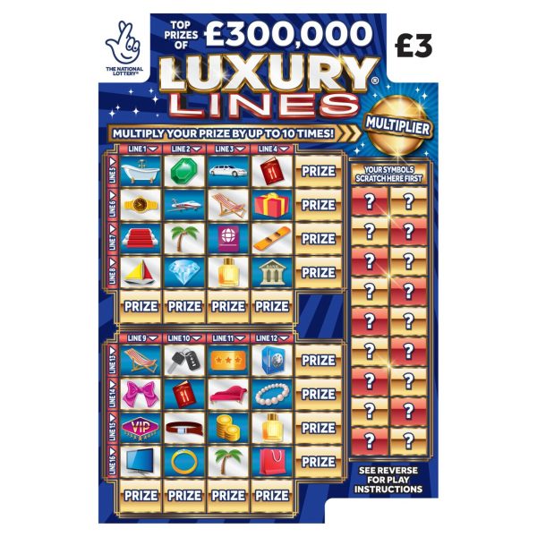 National Lottery Luxury Lines Game Scratch Card