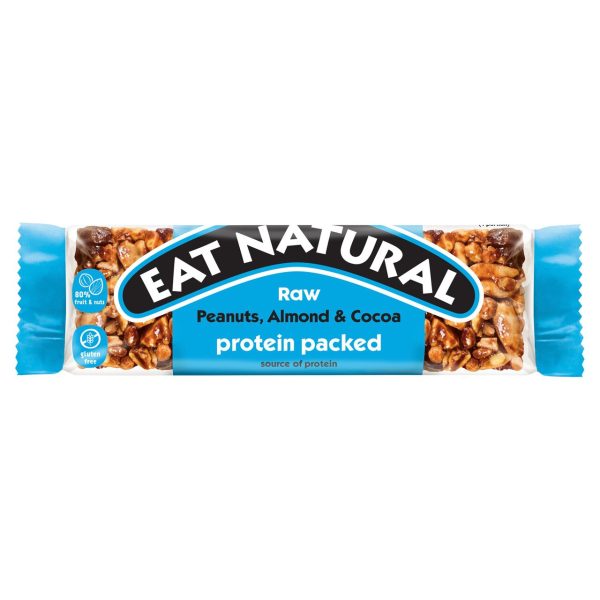 Eat Natural Raw Protein Packed Peanut, Almond & Cocoa Cereal Bar