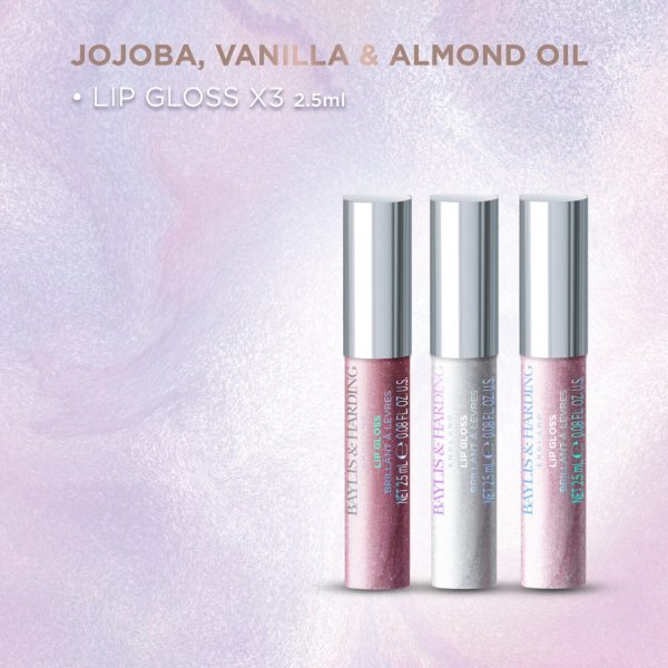 Baylis & Harding Jojoba, Vanilla & Almond Oil Glossy Lip Trio Gift Set