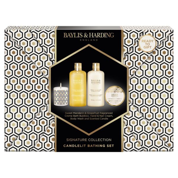 Baylis & Harding Sweet Mandarin & Grapefruit Wrapped Candlelit Bathing Set