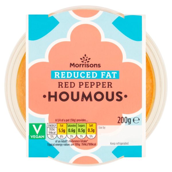 Morrisons 30% Reduced Fat Red Pepper Houmous