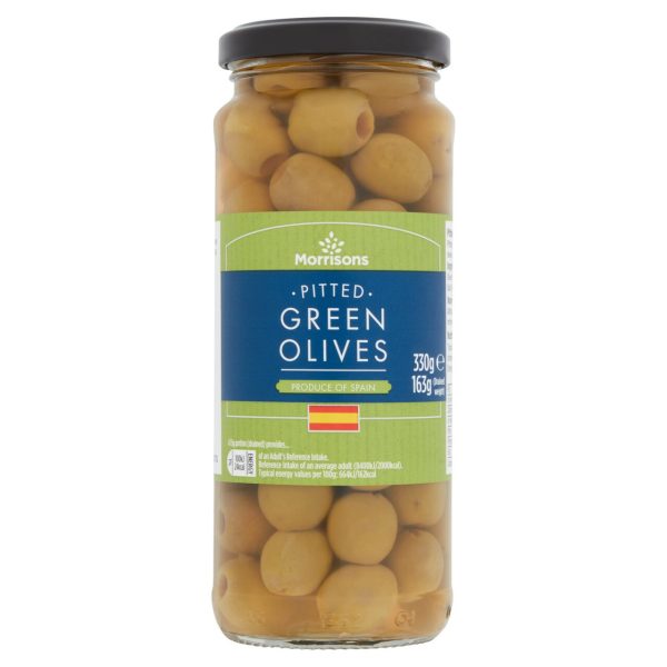 Morrisons Pitted Green Olives (330g)