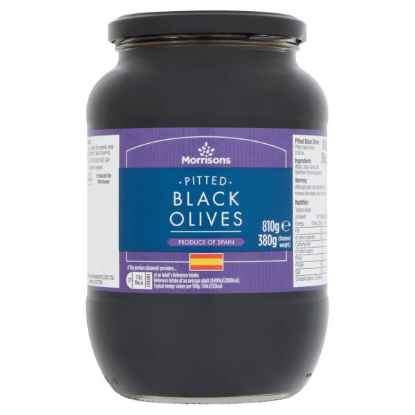 Morrisons Pitted Black Olives In Brine (810g)