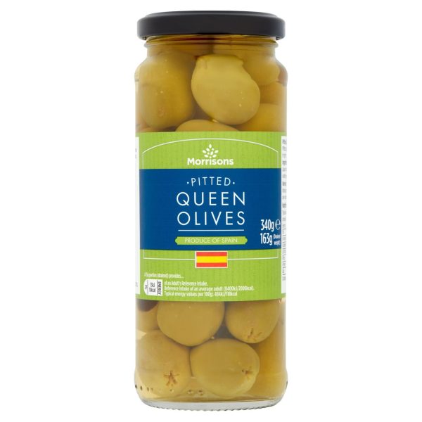 Morrisons Pitted Queen Olives In Brine (340g)