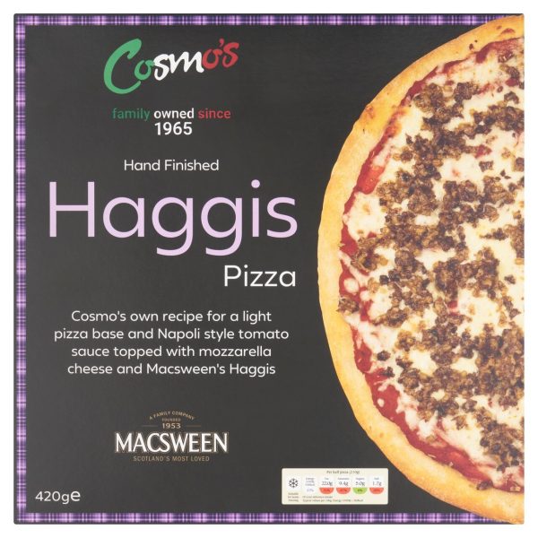 Cosmo's Cheese & Tomato Pizza With Haggis Topping