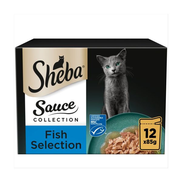 Sheba Sauce Collection Cat Pouches Fish Selection In Gravy