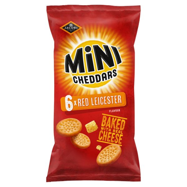 Jacob's Mini Cheddars Red Leicester Multipack Snacks 6 Pack Multipack