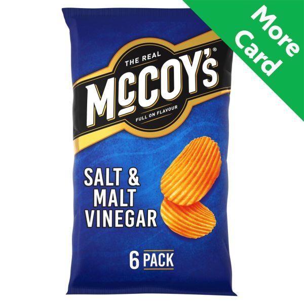 McCoy's Salt & Malt Vinegar Multipack Crisps Pack Of 6