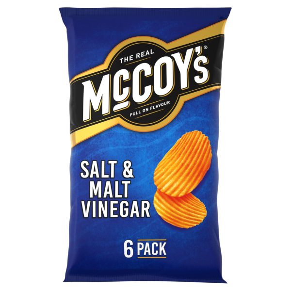 McCoy's Salt & Malt Vinegar Multipack Crisps Pack Of 6