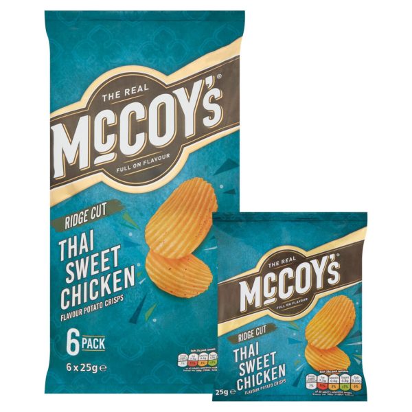 McCoy's Thai Sweet Chicken Crisps Pack Of 6