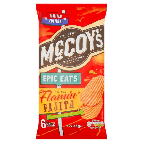 McCoy's Epic Eats Flamin' Fajita Multipack Crisps