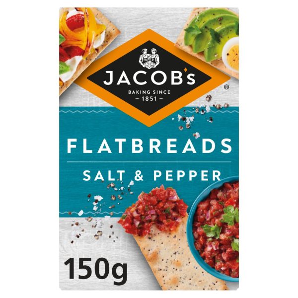 Jacob's Flatbreads Salt & Cracked Black Pepper