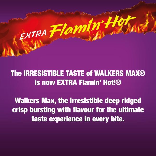 Walkers Max Extra Flamin' Hot Sharing Bag Crisps