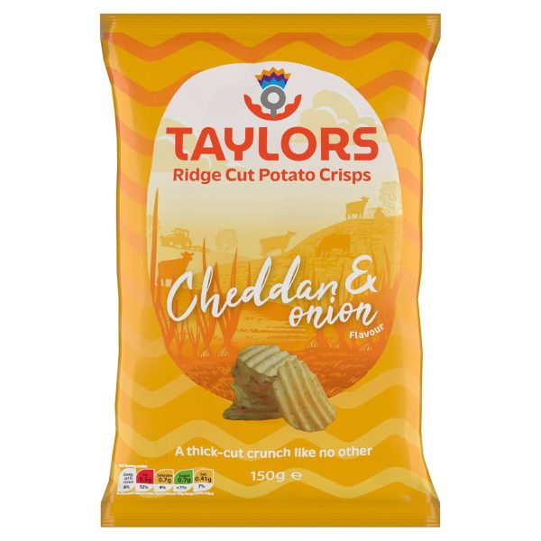 Taylors Cheddar & Onion Flavour Ridge Cut Potato Crisps