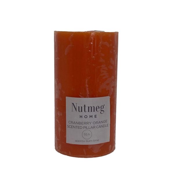 Nutmeg Home Cranberry Orange Scented Pillar Candle