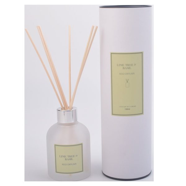 Nutmeg Home Reed Diffuser Lime Tree & Basil White Tube 150ml