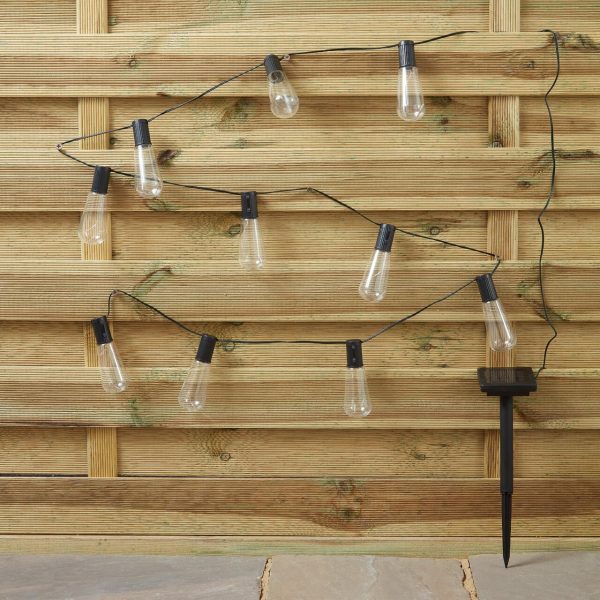 10 Solar Vintage Style String Lights