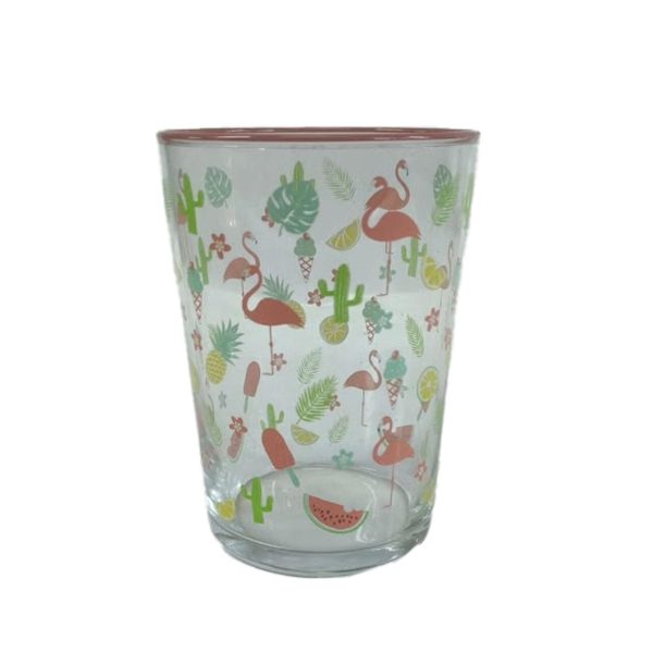 Flamingo Printed Tumbler With Rim