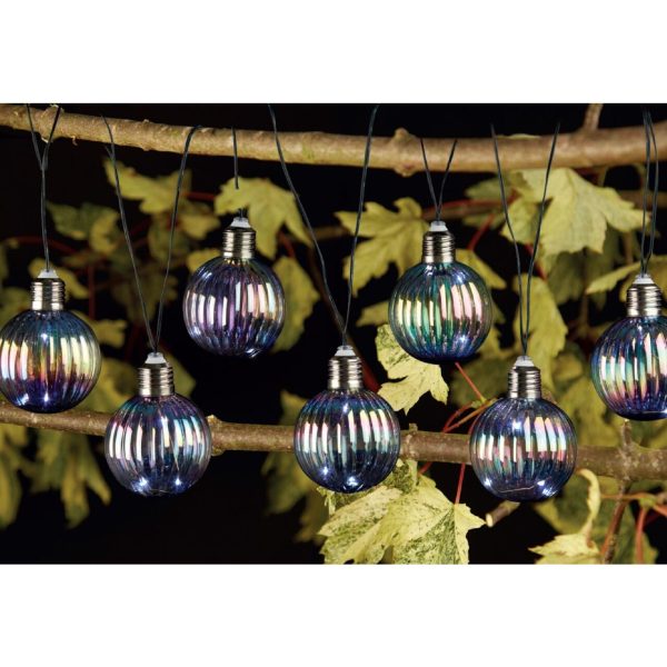 Nutmeg 10 Iridescent Solar String Lights