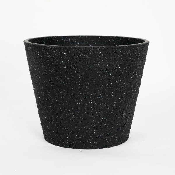 Nutmeg Concrete Look Planter - Black - Small