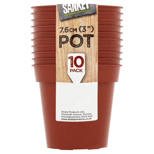 Ward 7.6Cm Plastic Plant Pot Terracotta pack of 10