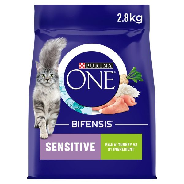 Purina ONE Sensitive Dry Cat Food Rich in Turkey 2.8kg