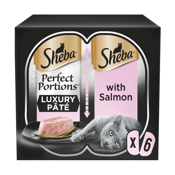 Sheba Perfect Portions Adult Wet Cat Food Trays Salmon in Pate