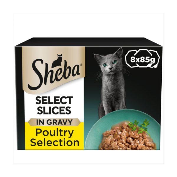 Sheba Select Slices Cat Food Tray Mixed Poultry Collection in Gravy