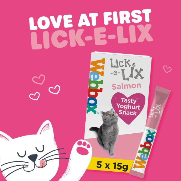 Webbox Cats Delight Lick-e-Lix with Salmon Tasty Yoghurty Treat Sachets