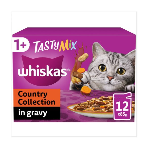 Whiskas 1+ Country Collection Mix Adult Wet Cat Food Pouch in Gravy