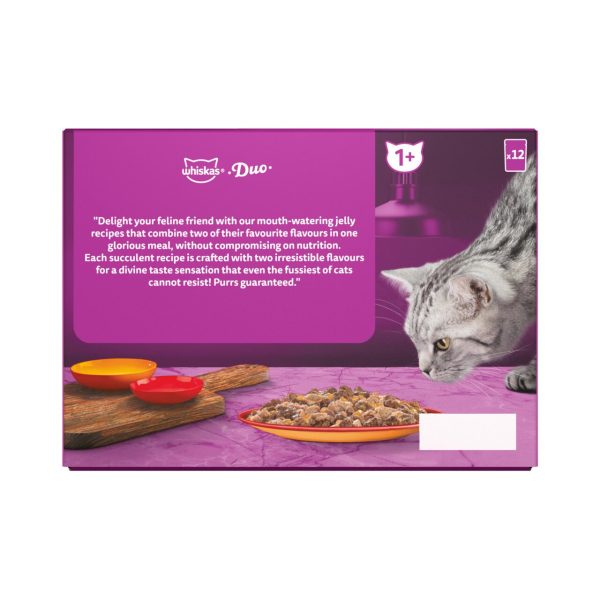 Whiskas 1+ Duo Meaty Combos Adult Wet Cat Food Pouches in Jelly