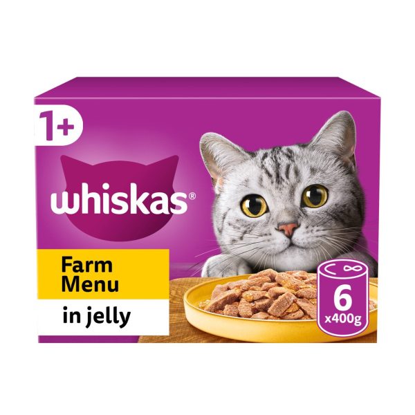 Whiskas Farm Menu Adult Wet Cat Food in Jelly Tin