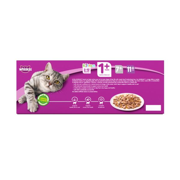 Whiskas Adult Wet Cat Food Pouches Fish In Jelly Mega Pack