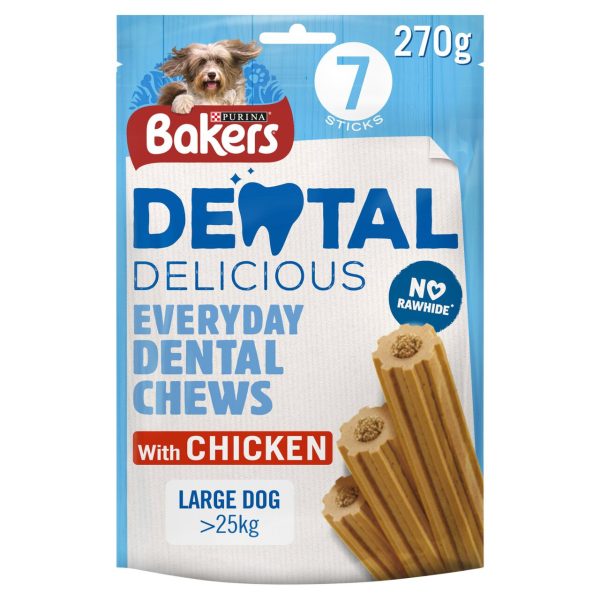 Bakers Dental Delicious Large Dog Chews Chicken