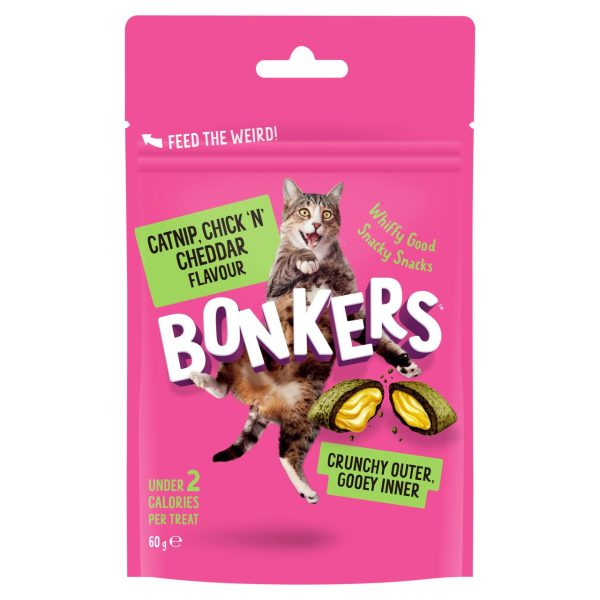 Bonkers Catnip Chick 'N' Cheddar Flavour Cat Treats