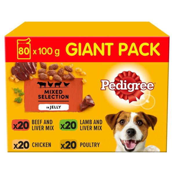 Pedigree Adult Wet Dog Food Pouches Mixed in Jelly Giant Pack