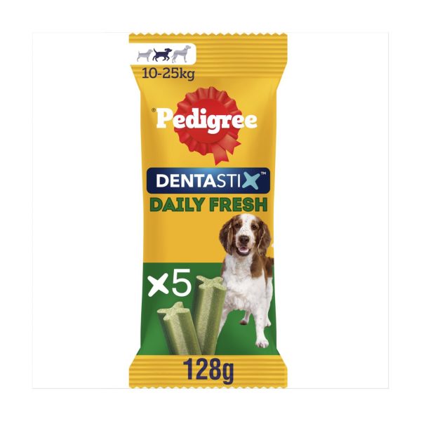 Pedigree Dentastix Fresh Adult Medium Dog Treats 5 x Dental Sticks