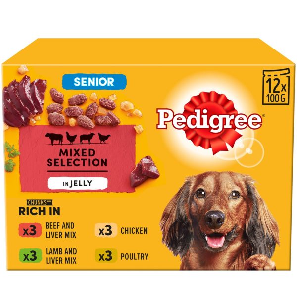 Pedigree Senior Wet Dog Food Pouches in Jelly