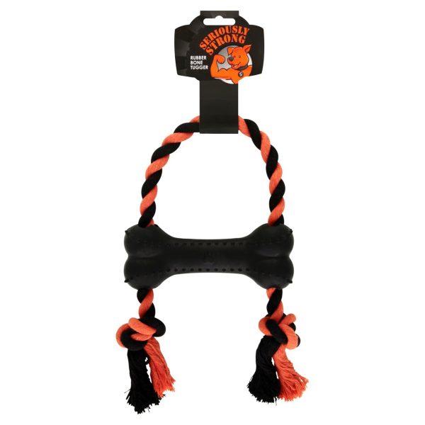 Seriously Strong Rubber Bone Tugger Dog Toy