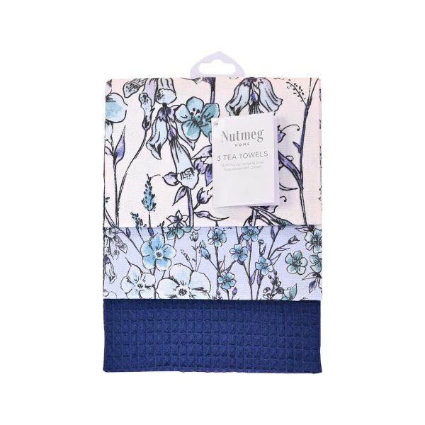 Nutmeg Home Ditsy Blue Floral Tea Towels