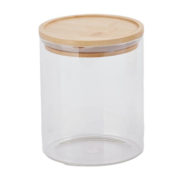 Nutmeg Home Glass Bamboo Lid Storage Medium