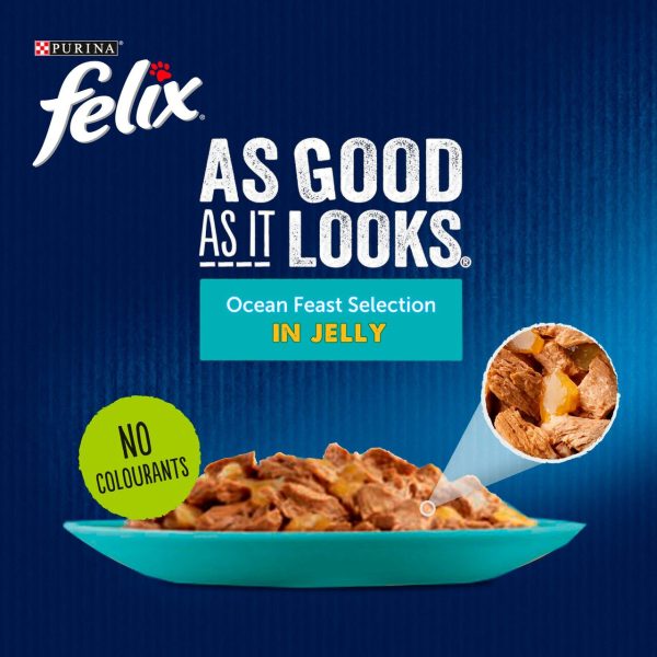 Felix As Good As It Looks Ocean Feasts Selection in Jelly Wet Cat Food