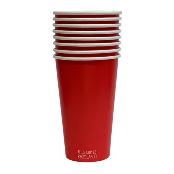 Nutmeg Home Red Cups 16oz Pack Of 8