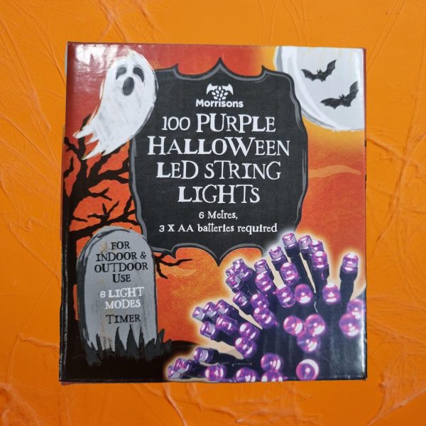 Morrisons Halloween Battery Operated 100 Orange Led Lights