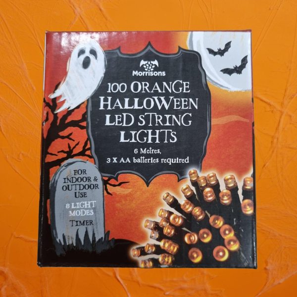 Morrisons Halloween Battery Operated 100 Orange Led Lights