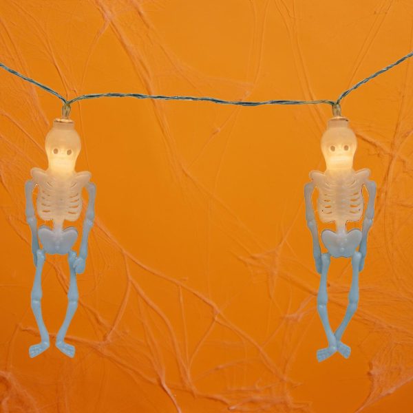 Morrisons Halloween Battery Operated White Skeletons String Lights