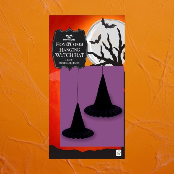 Morrisons Halloween Honeycomb Witch Hats 2 Pack