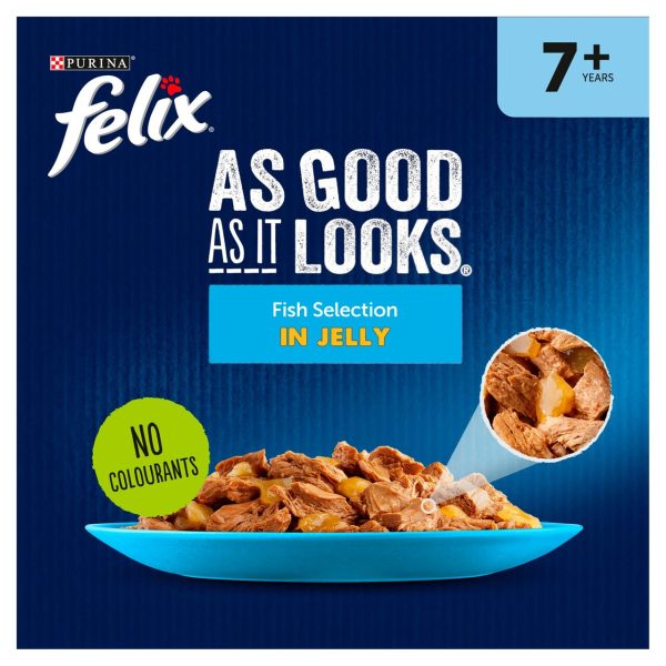 Felix As Good As It Looks Senior 7+ Fish In Jelly Wet Cat Food