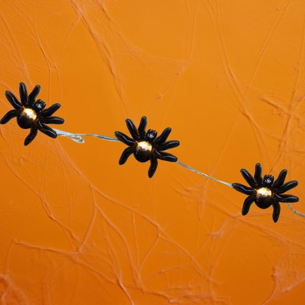 Morrisons Halloween Spider Copper Wire Battery Operated String Lights